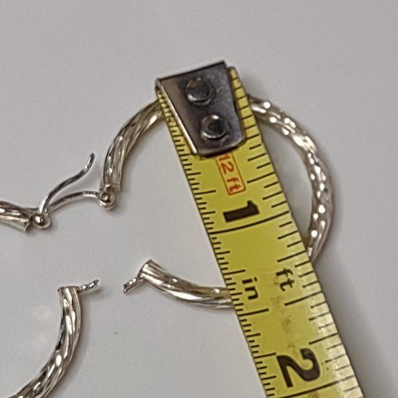 Cute Basic Lightweight 925 Sterling Silver Hoop Earrings - Picture 12 of 12